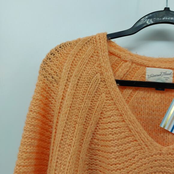 Universal Thread Goods Co. Casual Sweater Womens Orange Knit V-neck Long Sleeve - Picture 6 of 14